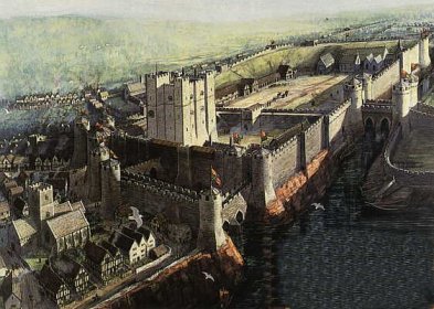 Chris Molan depicts Bristol Castle in its heyday, around 1300.